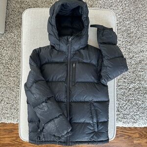Ralph Lauren Black Puffer Jacket with Hood and Quilted Design, Medium fits 10-12
